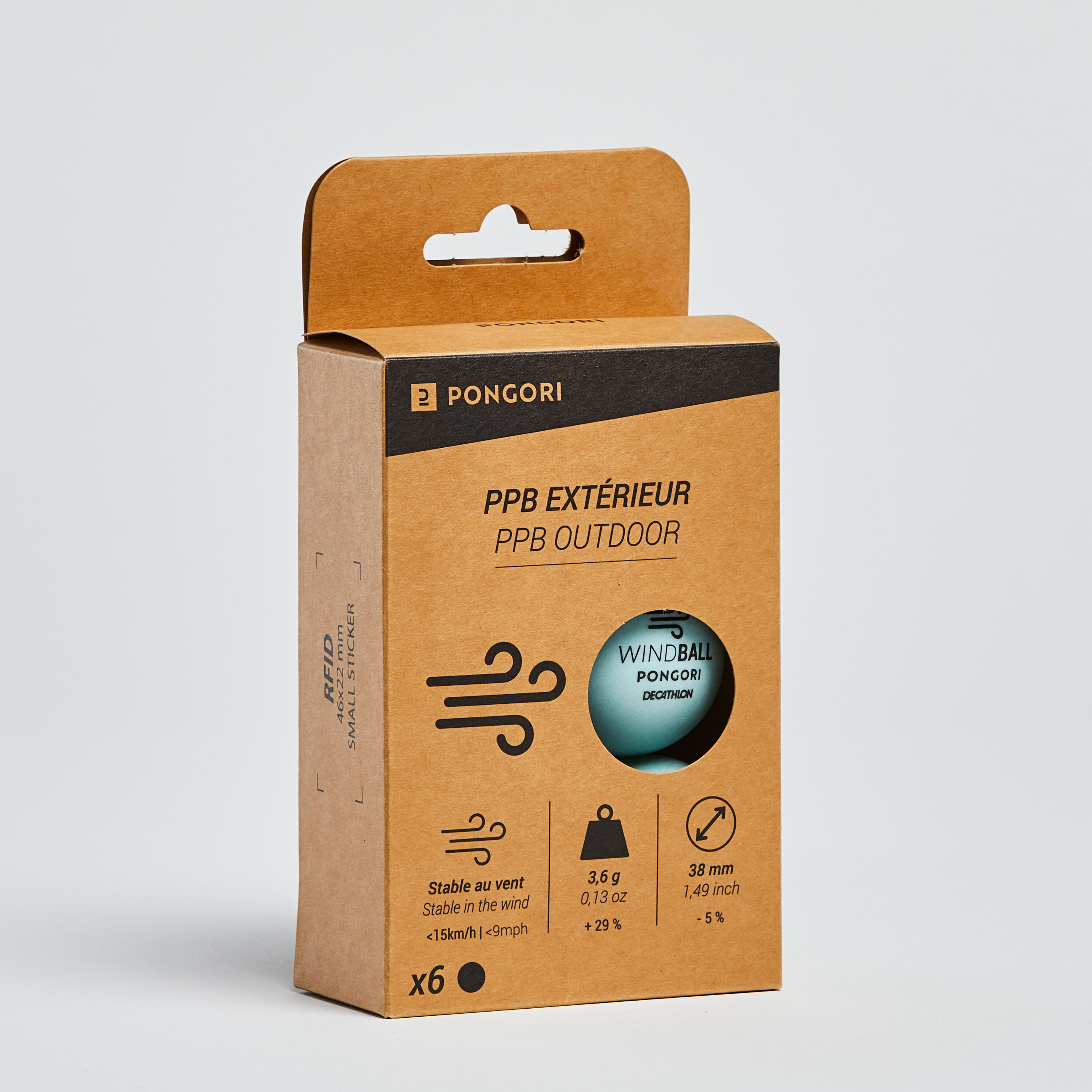 Tischtennisball Outdoor windstabil 6er-Pack 5/5