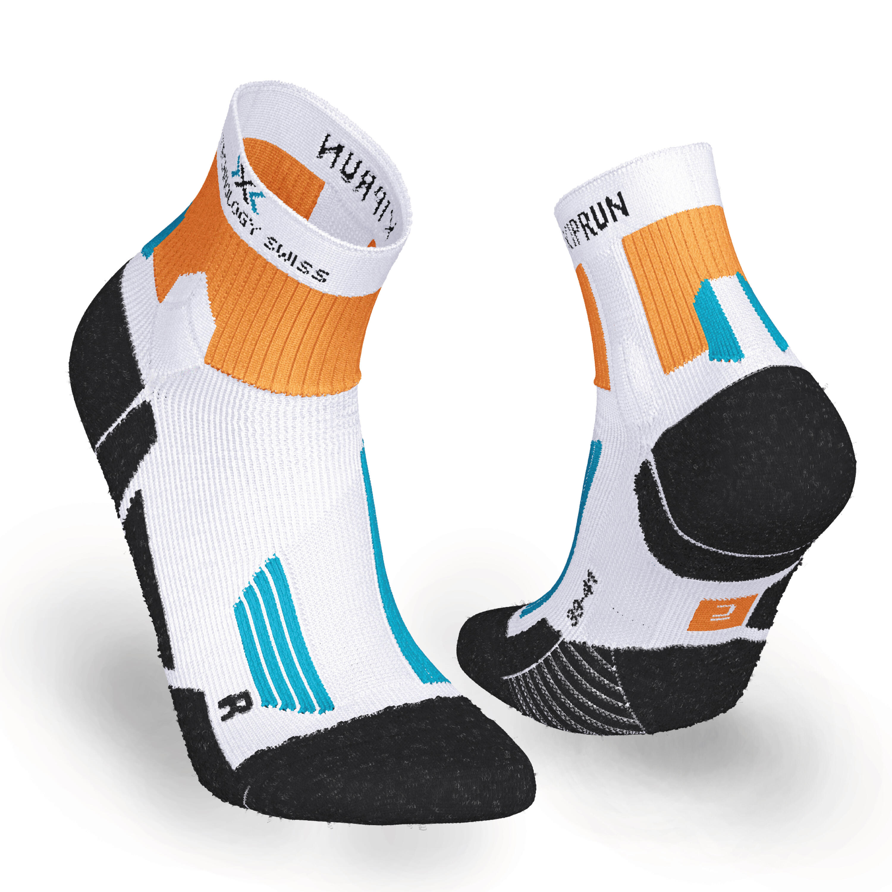 KIPRUN Running Socks Run 900 X - White / Orange
