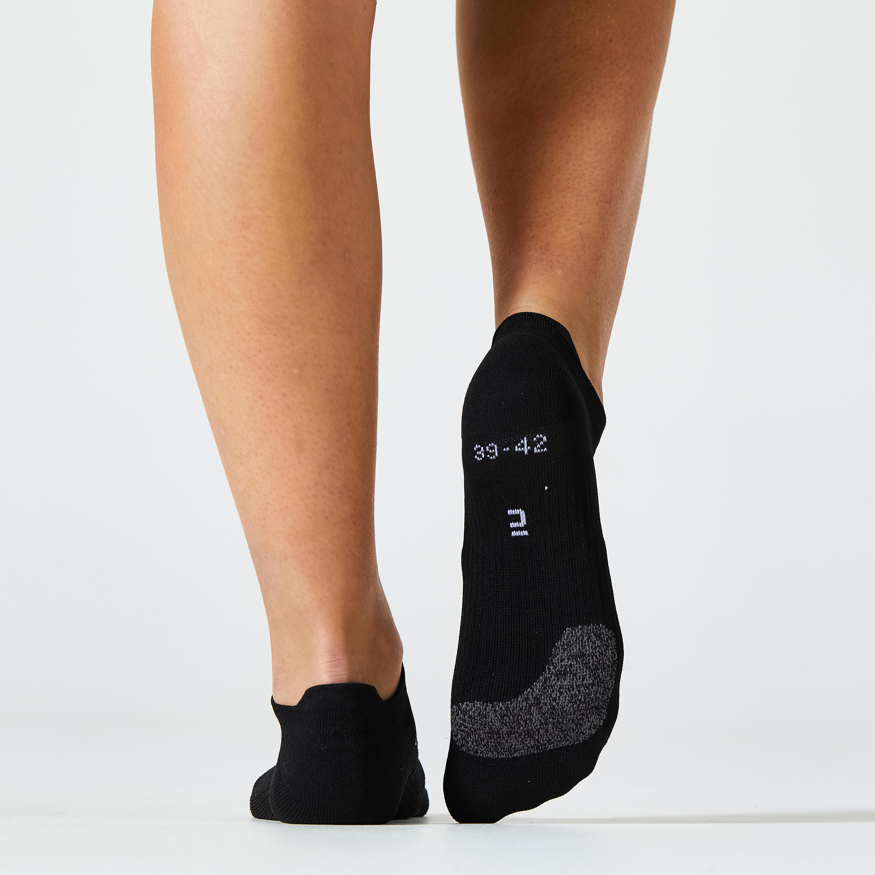 Women's Invisible Socks Twin-Pack - Black 3/4