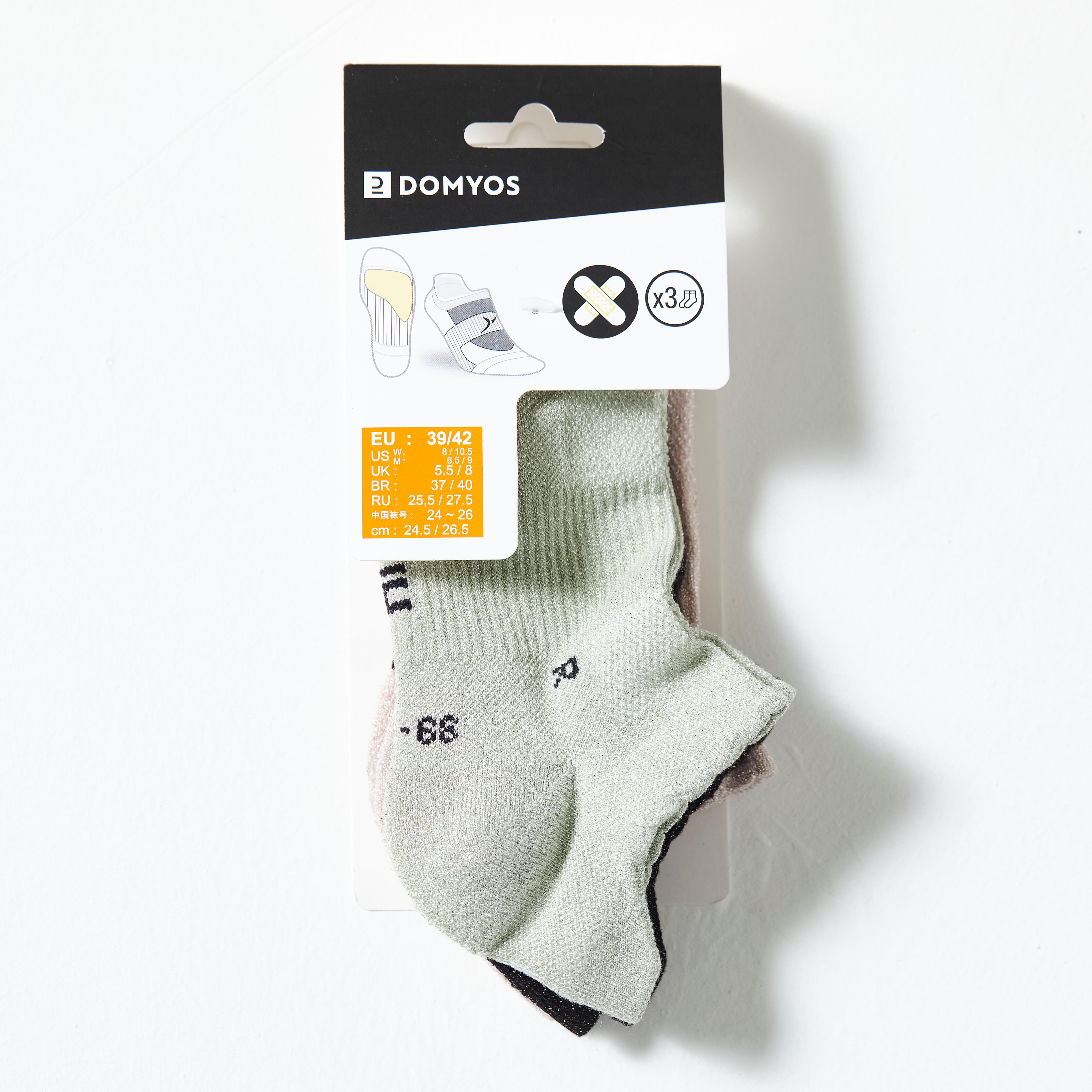 Fitness Ankle Socks x3 Pairs Domyos Decathlon