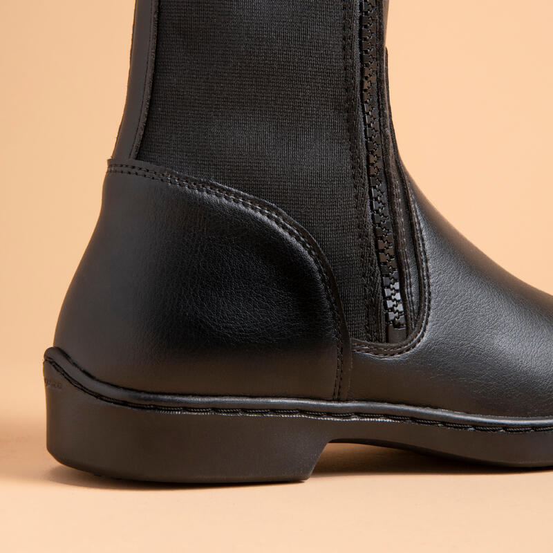 Bottes équitation adulte 500 synthétique noir