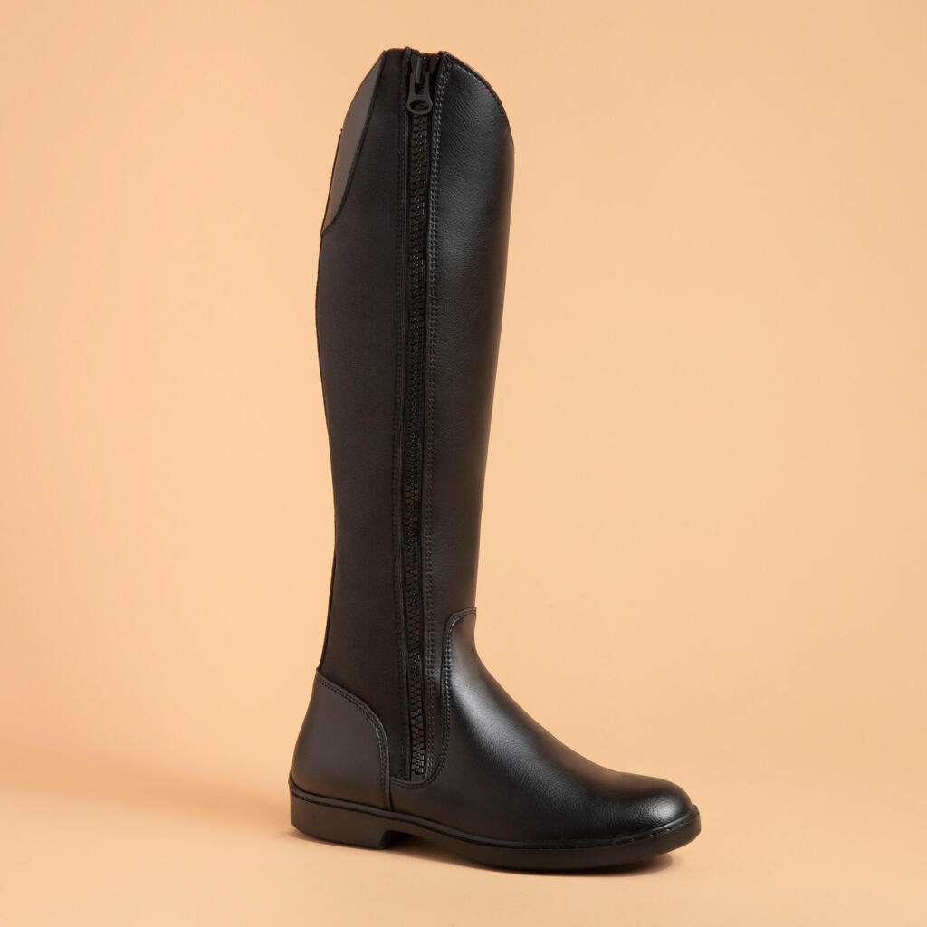 Bottes équitation adulte 500 synthétique noir