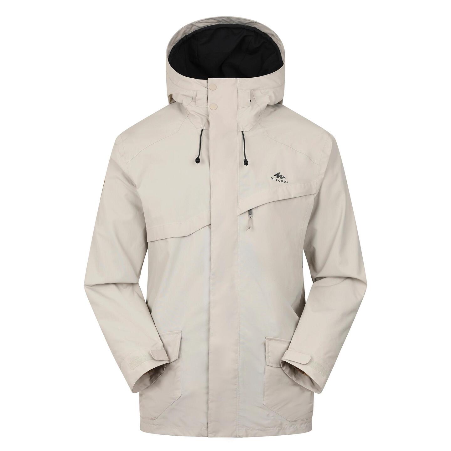 Men's Nature Hiking Waterproof Jacket NH500 - Beige