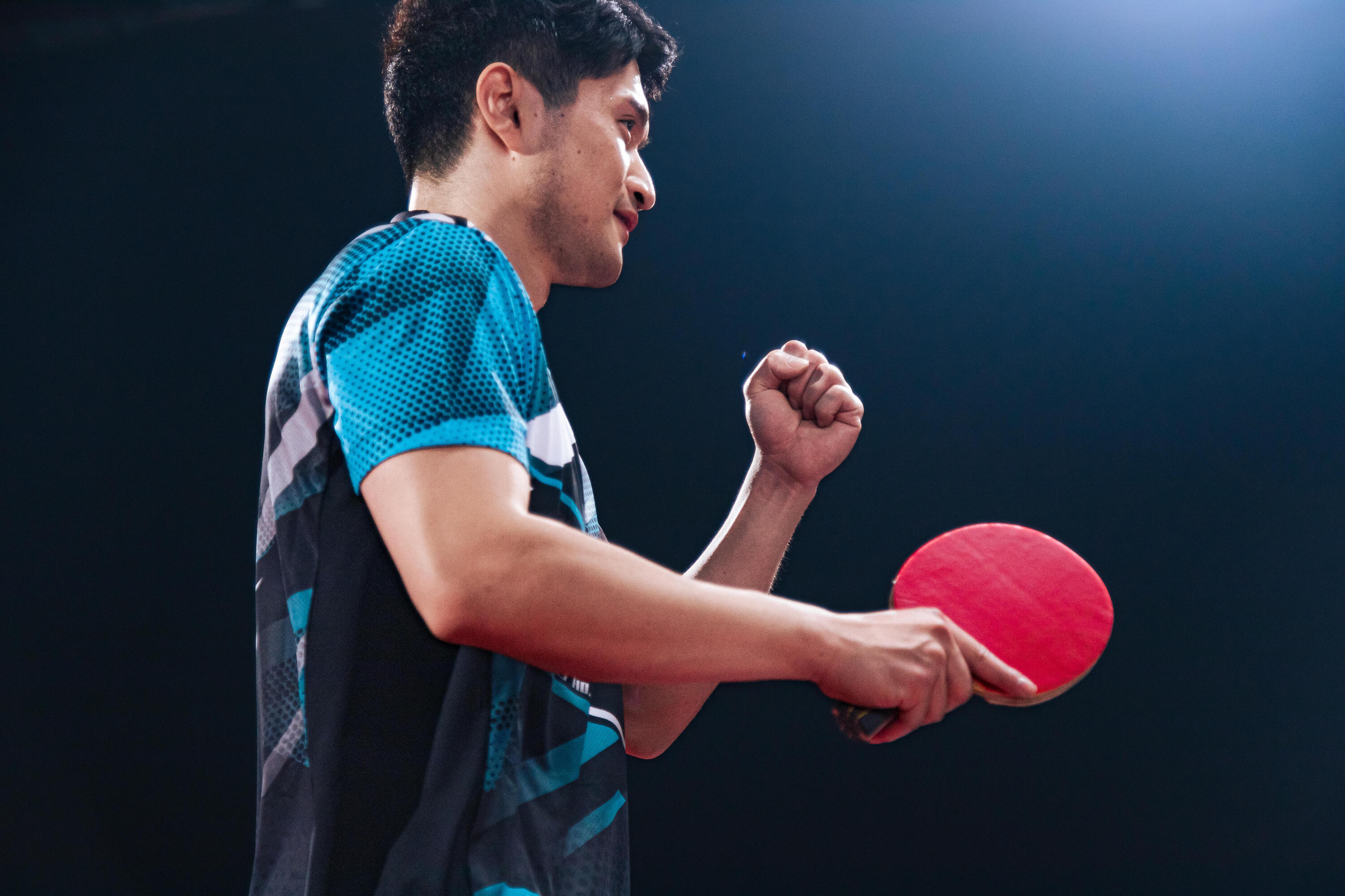 T-shirt de ping pong TTP560 Homem preto azul 13/13
