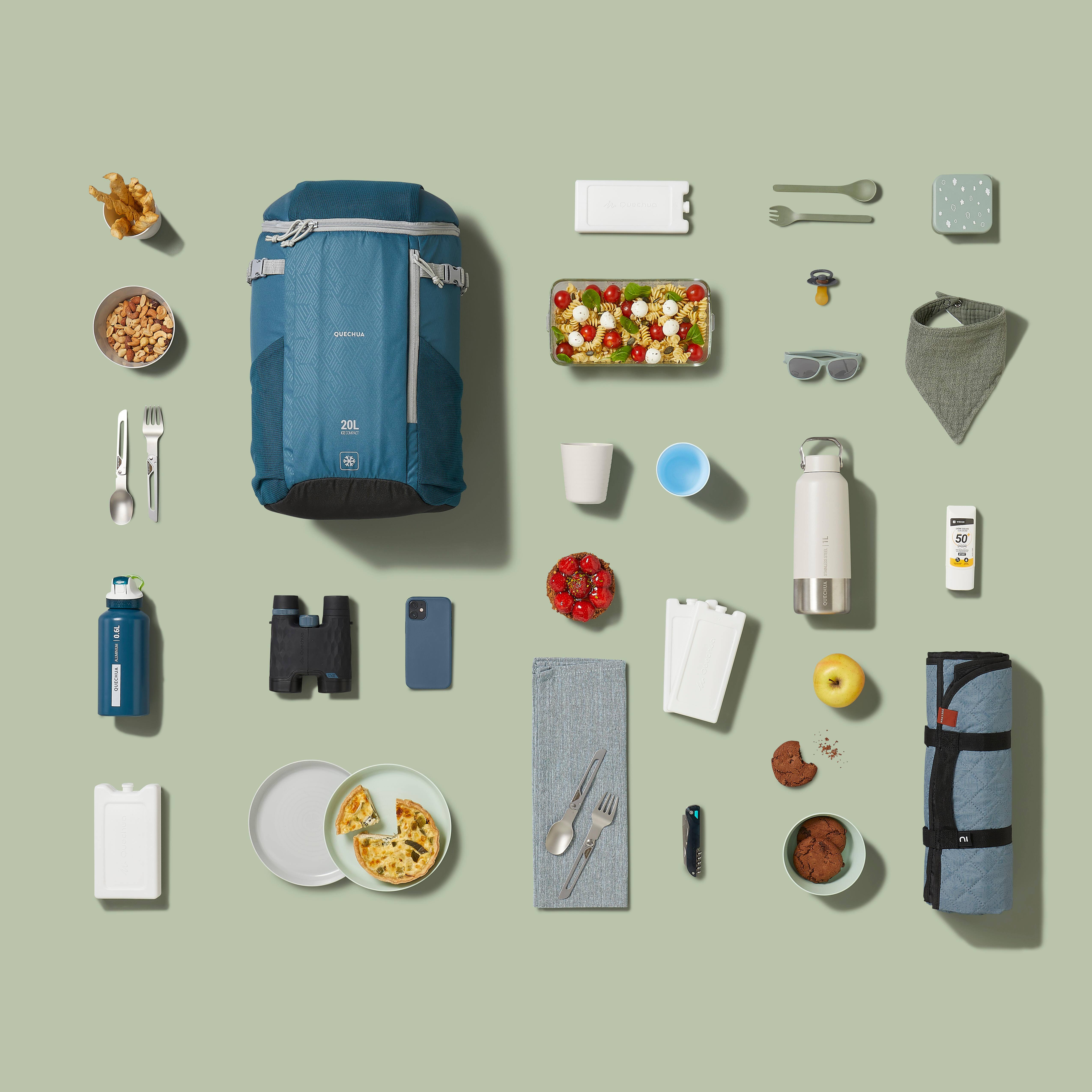 Nature Hiking 20L Isothermal Cooler Backpack Ice Compact Blue