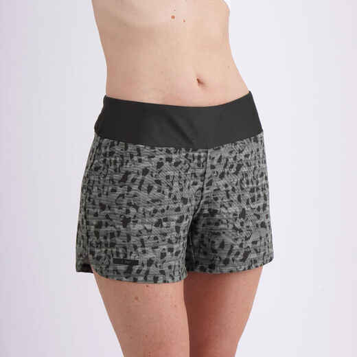 
      Kratke hlače za trčanje Dry ženske tamnozelene s printom
  