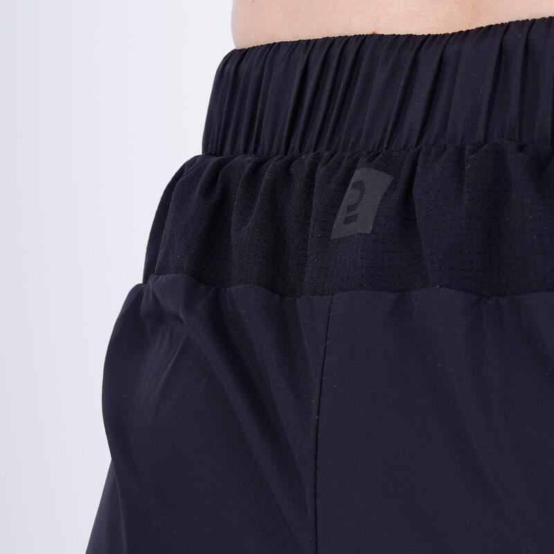 Laufshorts 2-in-1 Damen atmungsaktiv - Run 500 Dry schwarz 