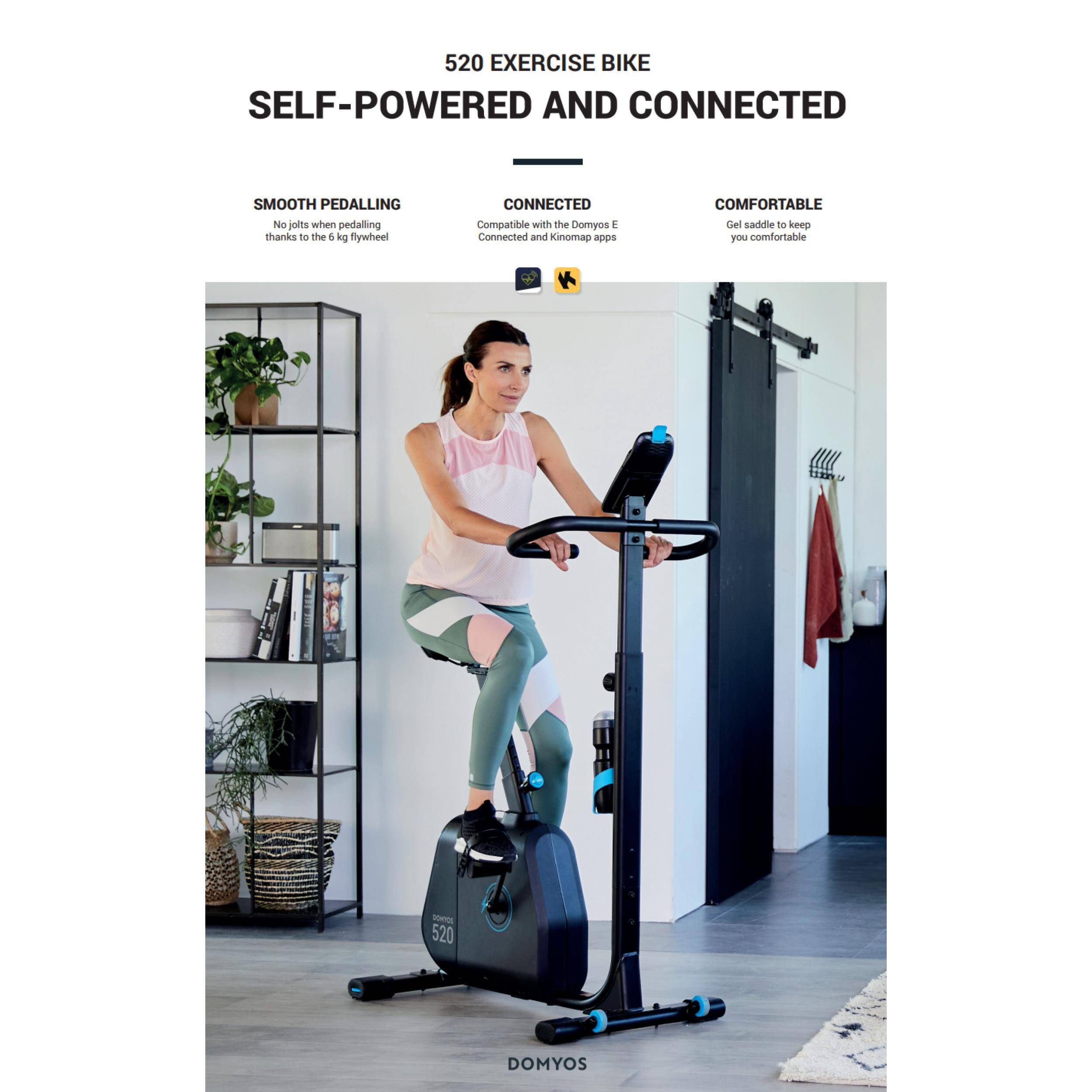 Exercise Bike EB520, Self Powered, 6kg Flywheel, Smart, 15 Levels, Max 130kg -  5