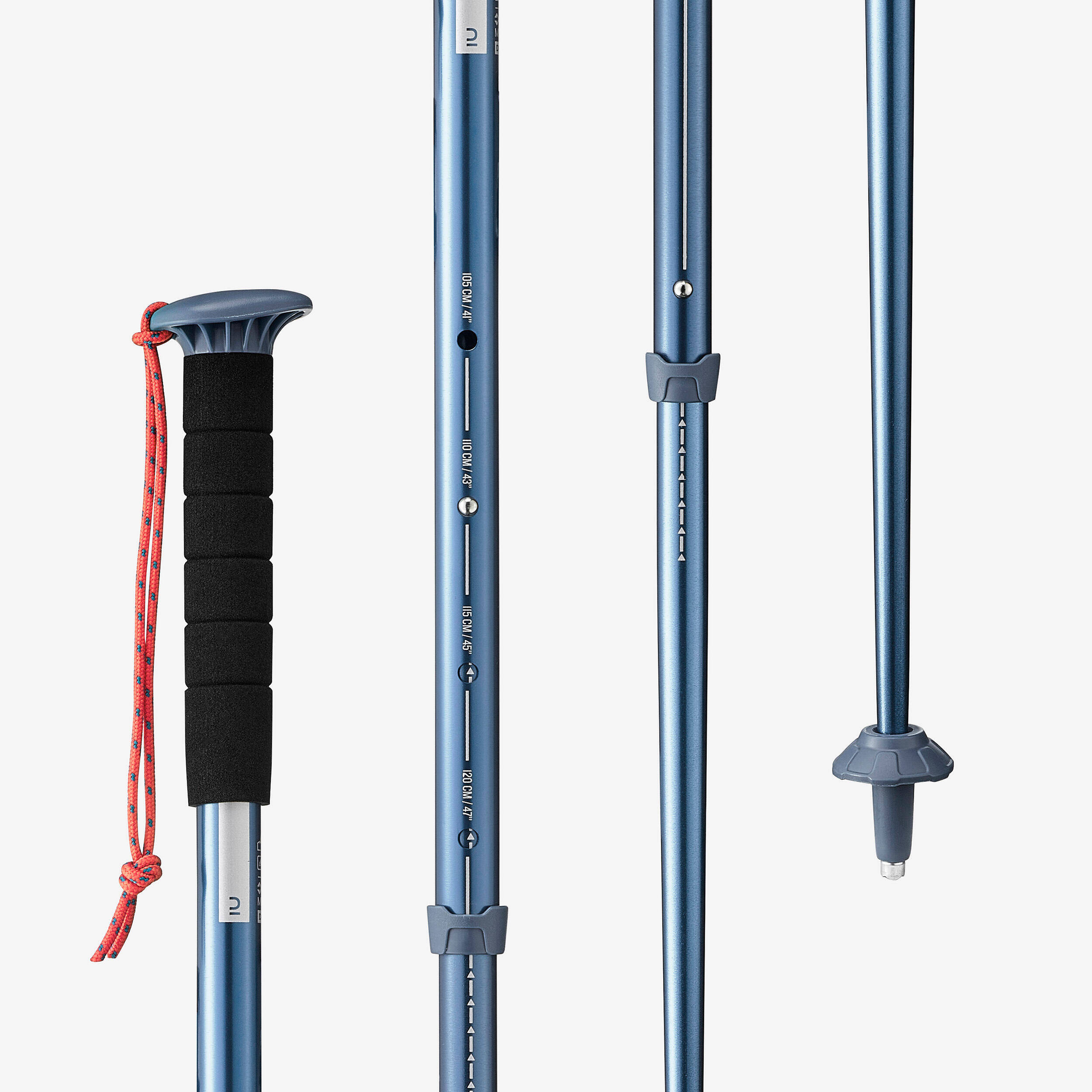 Adjustable Hiking Trekking Pole - MT100 Blue -  2