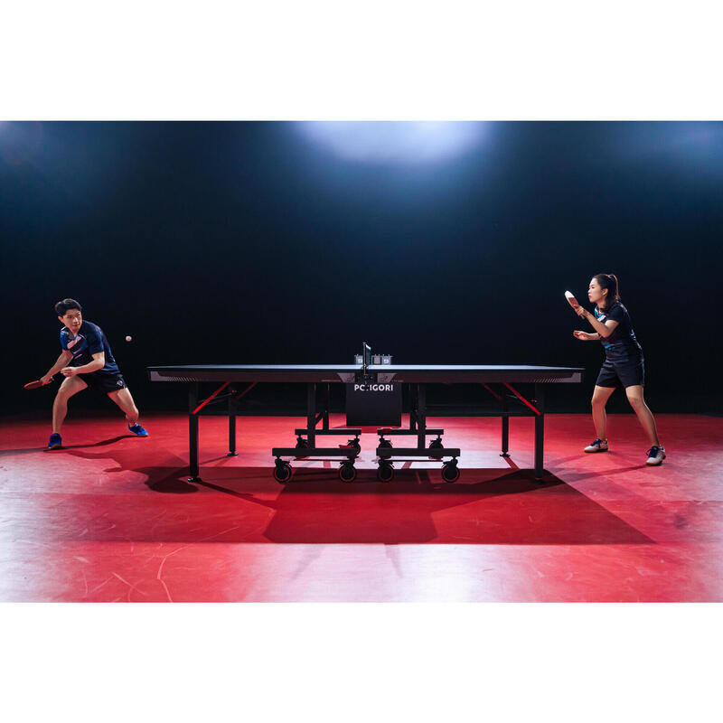 Indoor tafeltennistafel TTT 930 compact opvouwbaar ITTF zwart