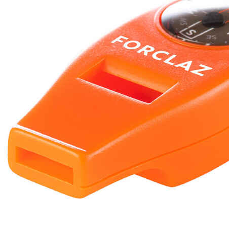 50 MULTI-PURPOSE WHISTLE AND ORIENTEERING COMPASS - ORANGE