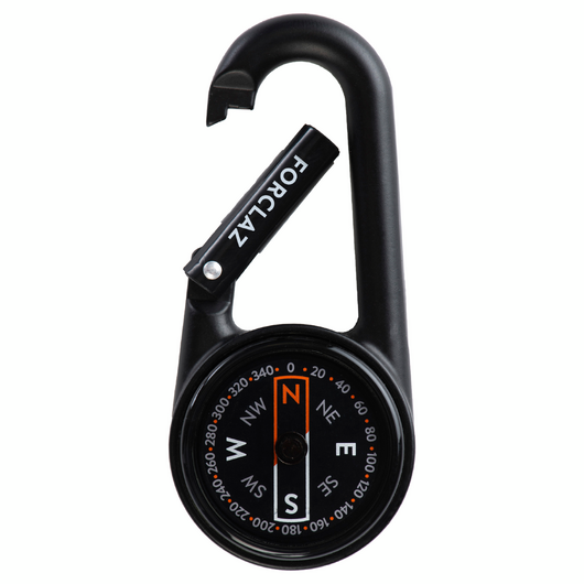 Boussole mousqueton d&#039;orientation compacte 50 NOIRE