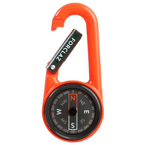 Boussole mousqueton d&#039;orientation compacte 50 ORANGE