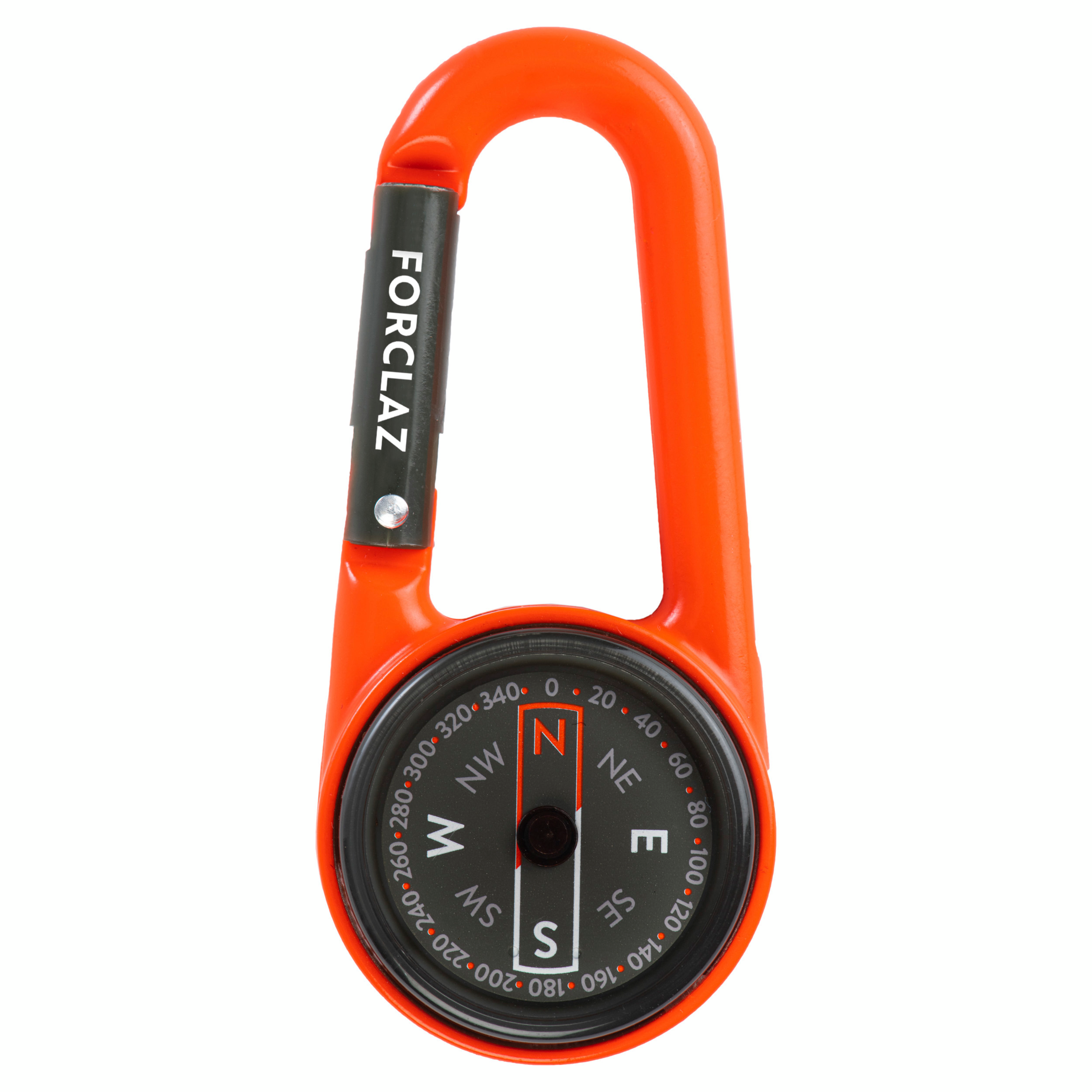 Boussole mousqueton d'orientation compacte 50 ORANGE