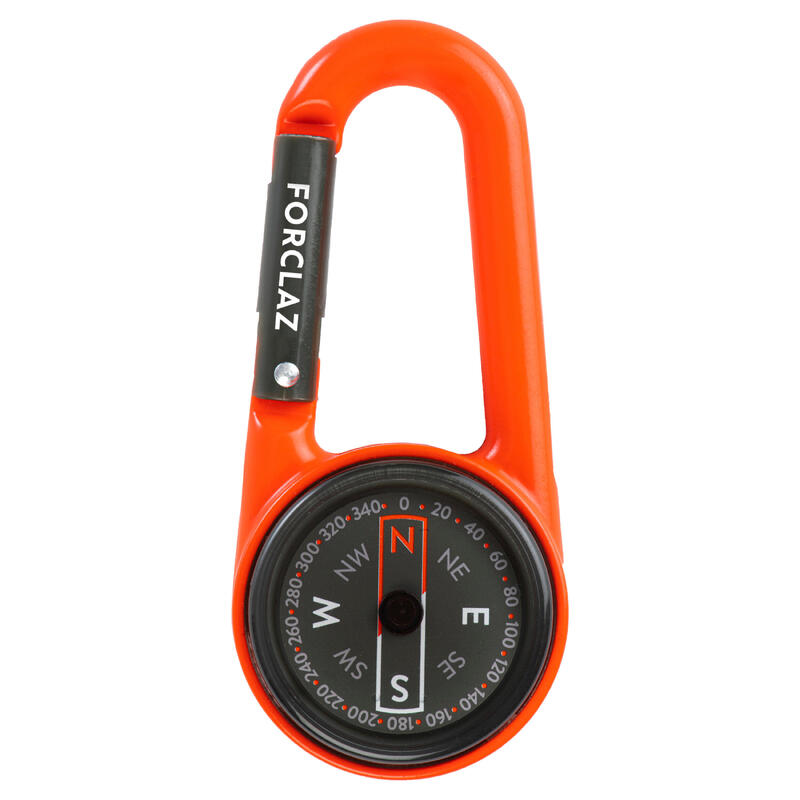 Brújula Mosquetón Orientación Compacta 50 Naranja