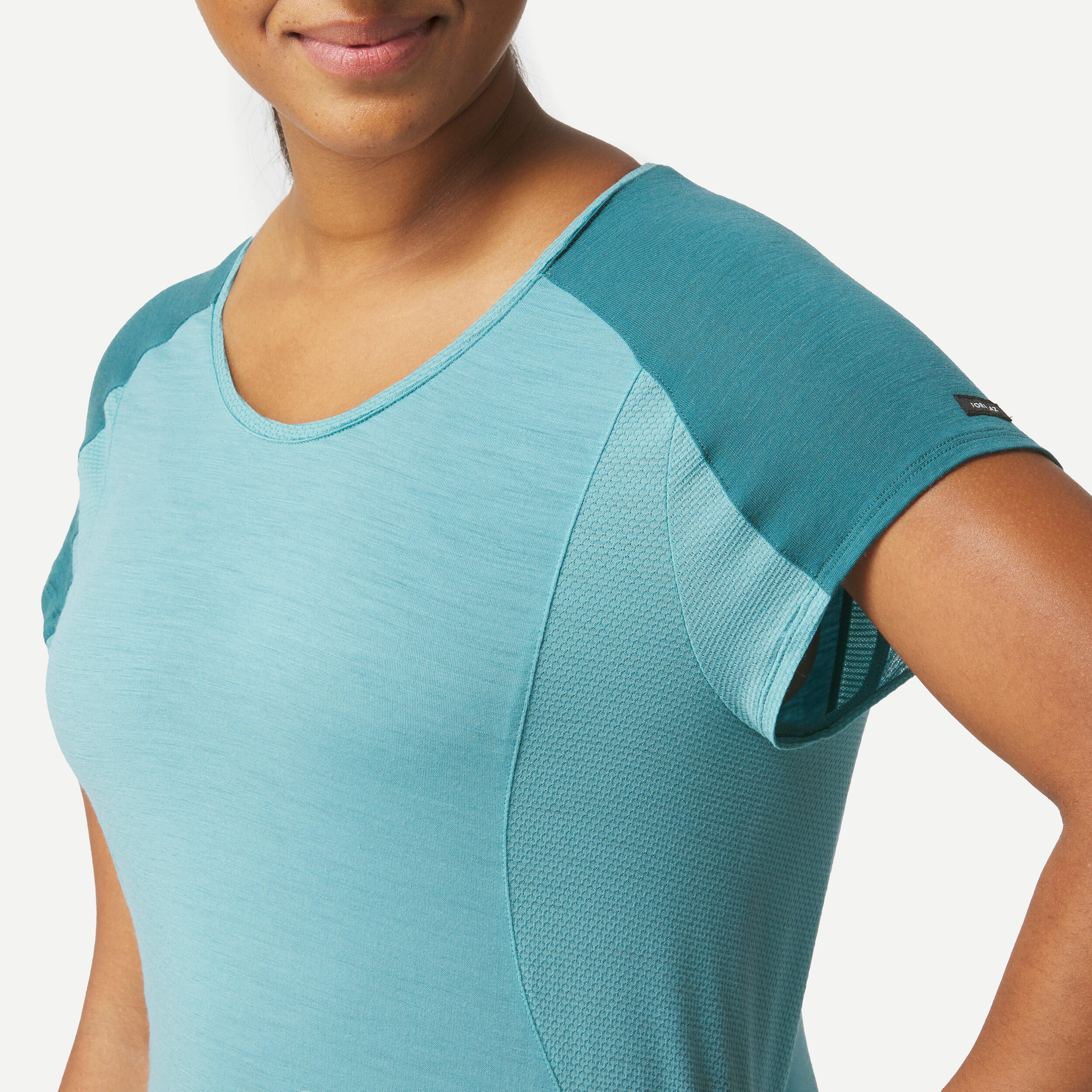 Women’s trekking merino wool short-sleeved T-shirt Merino Resist - Blue 2/10