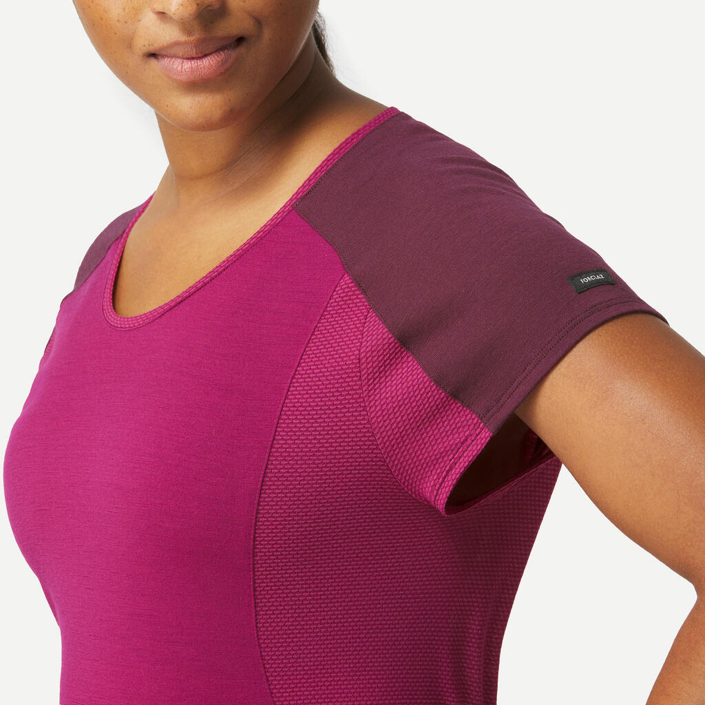 Women’s Merino Wool Short-sleeved Trekking T-Shirt MT500