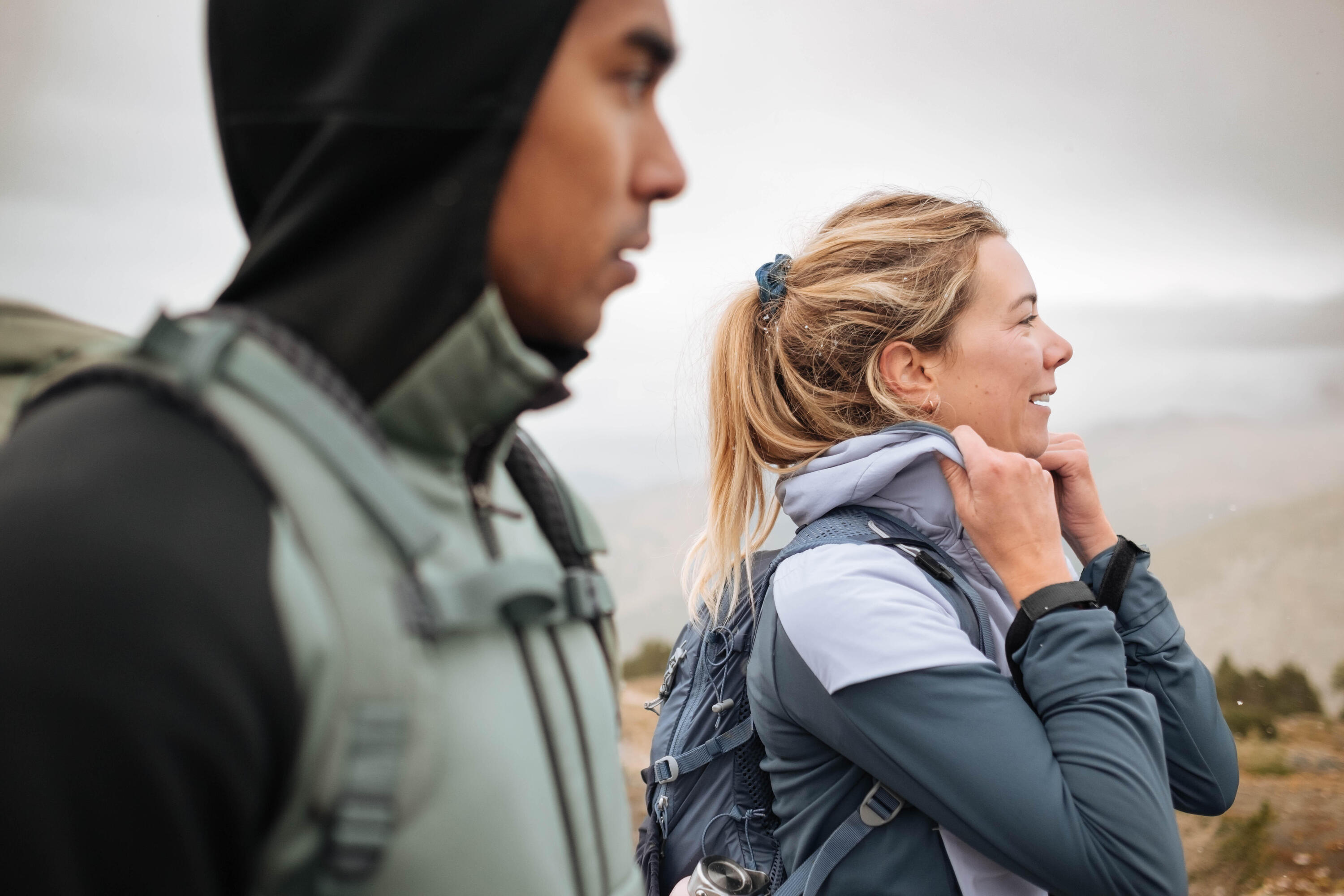 Fleecejacke Herren mit Kapuze Wandern - MH500 Hood grün 13/19