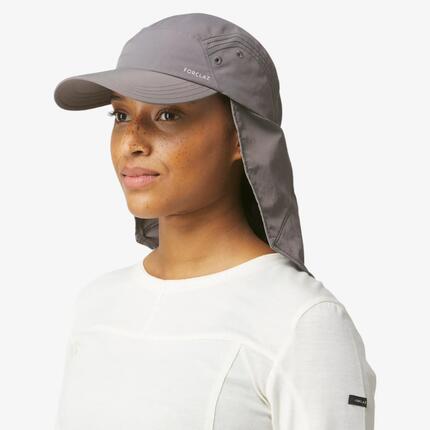 Casquette de Trekking montagne TREK 900 ANTI-UV GRIS FONCE