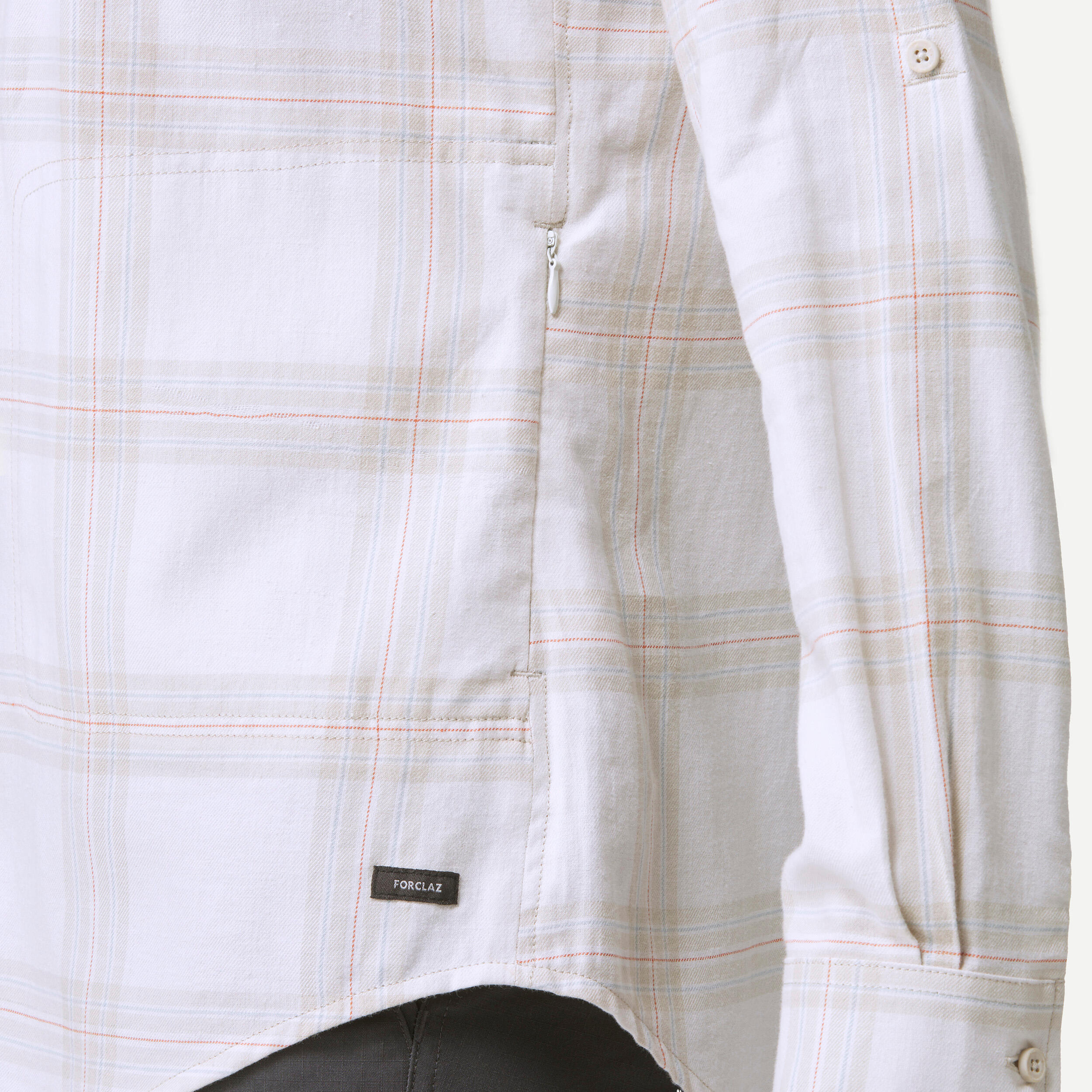 Women Checked Full Sleeve Light Flannel Shirt Beige - Travel 100