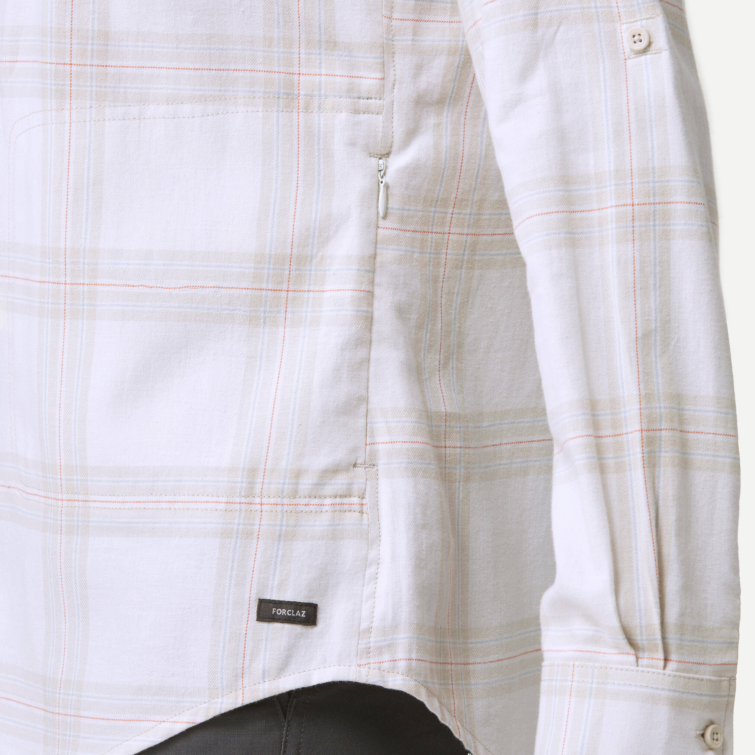 Women Checked Full Sleeve Light Flannel Shirt Beige - Travel 100 -  5