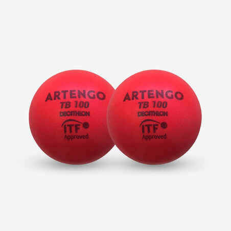 מארז שני כדורי טניס 9 ס"מ מספוג TB100 - אדום