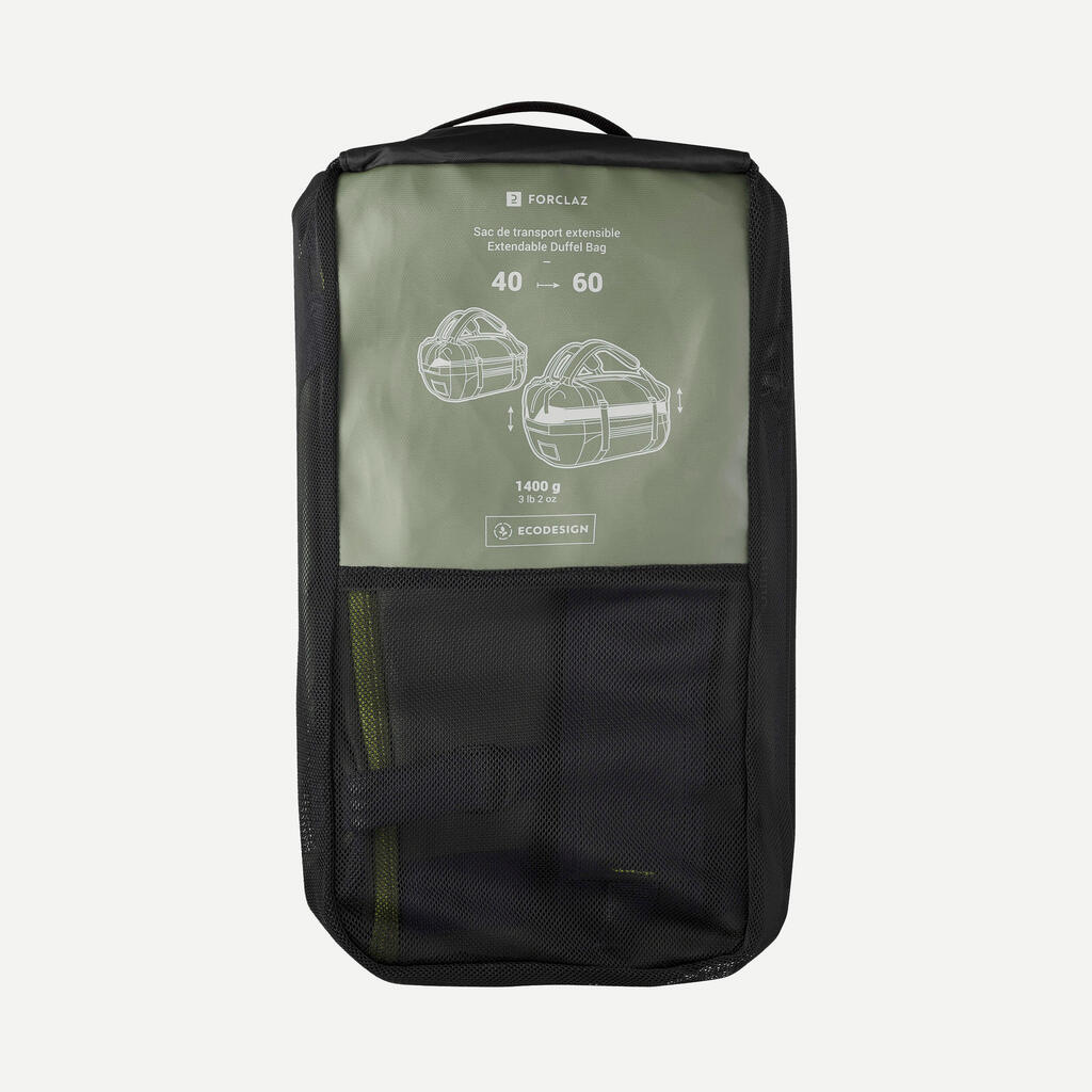 BOLSO DE TRANSPORTE DE SENDERISMO - 40L A 60L - DUFFEL 500 EXTEND 