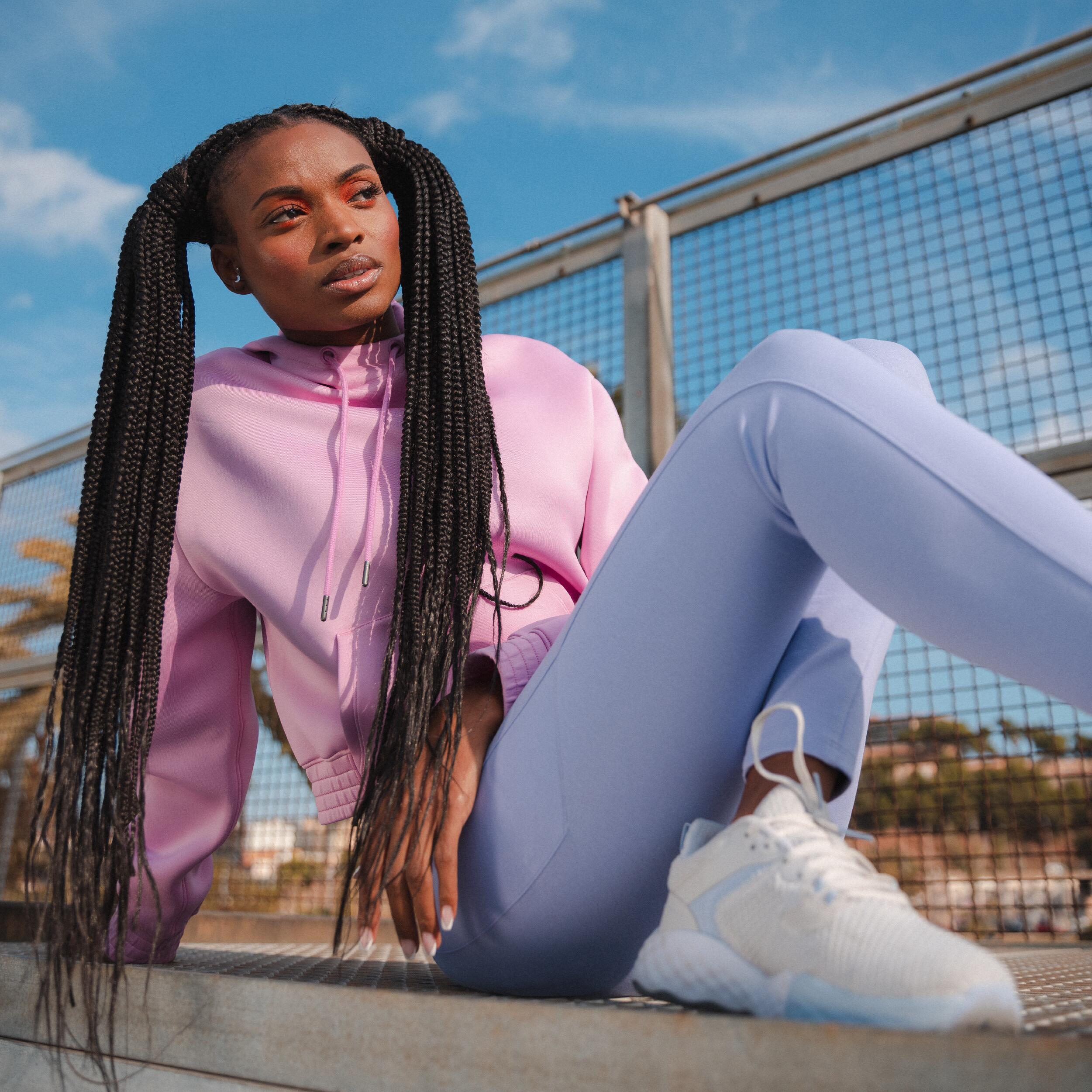 Legging de fitness taille haute femme, violet 6/7