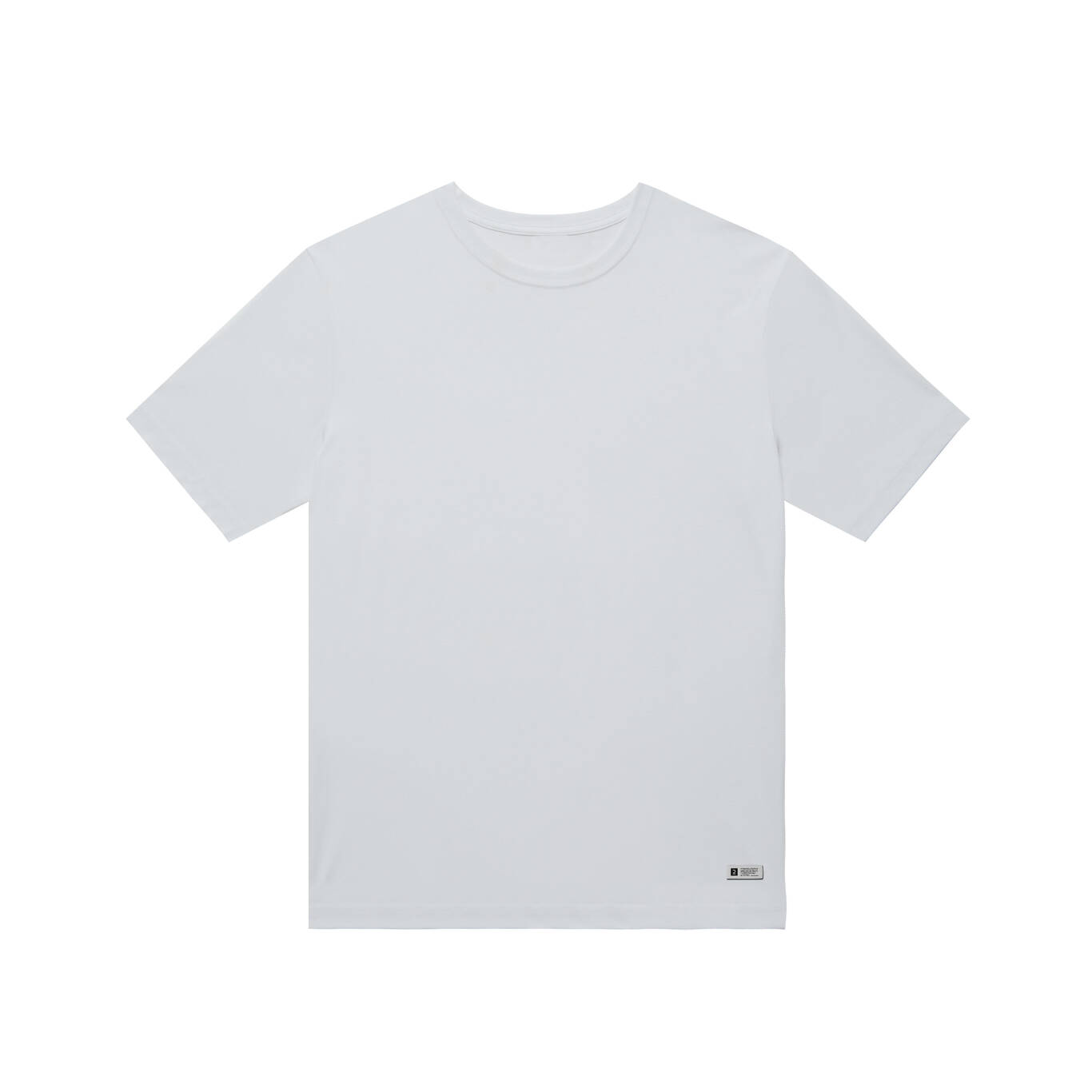 Men's Short-Sleeved Straight-Cut Crew Neck Cotton Fitness T-Shirt 540 - White