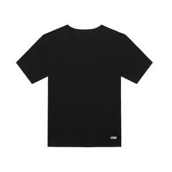 Men's Short-Sleeved Straight-Cut Crew Neck Cotton Fitness T-Shirt 540 - Black
