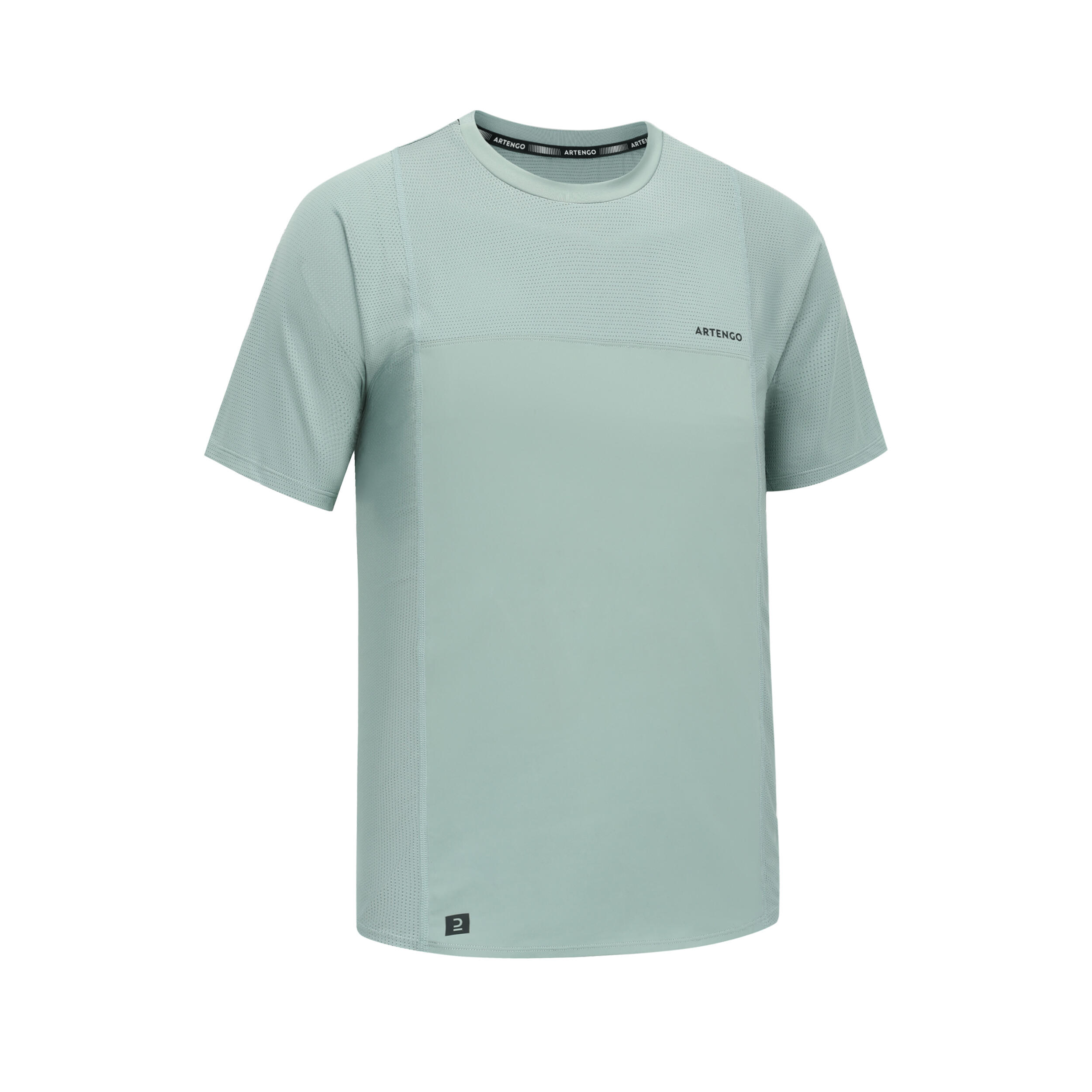 Camiseta de tenis manga corta hombre Artengo TTS Dry RN verde arcilla 15/21