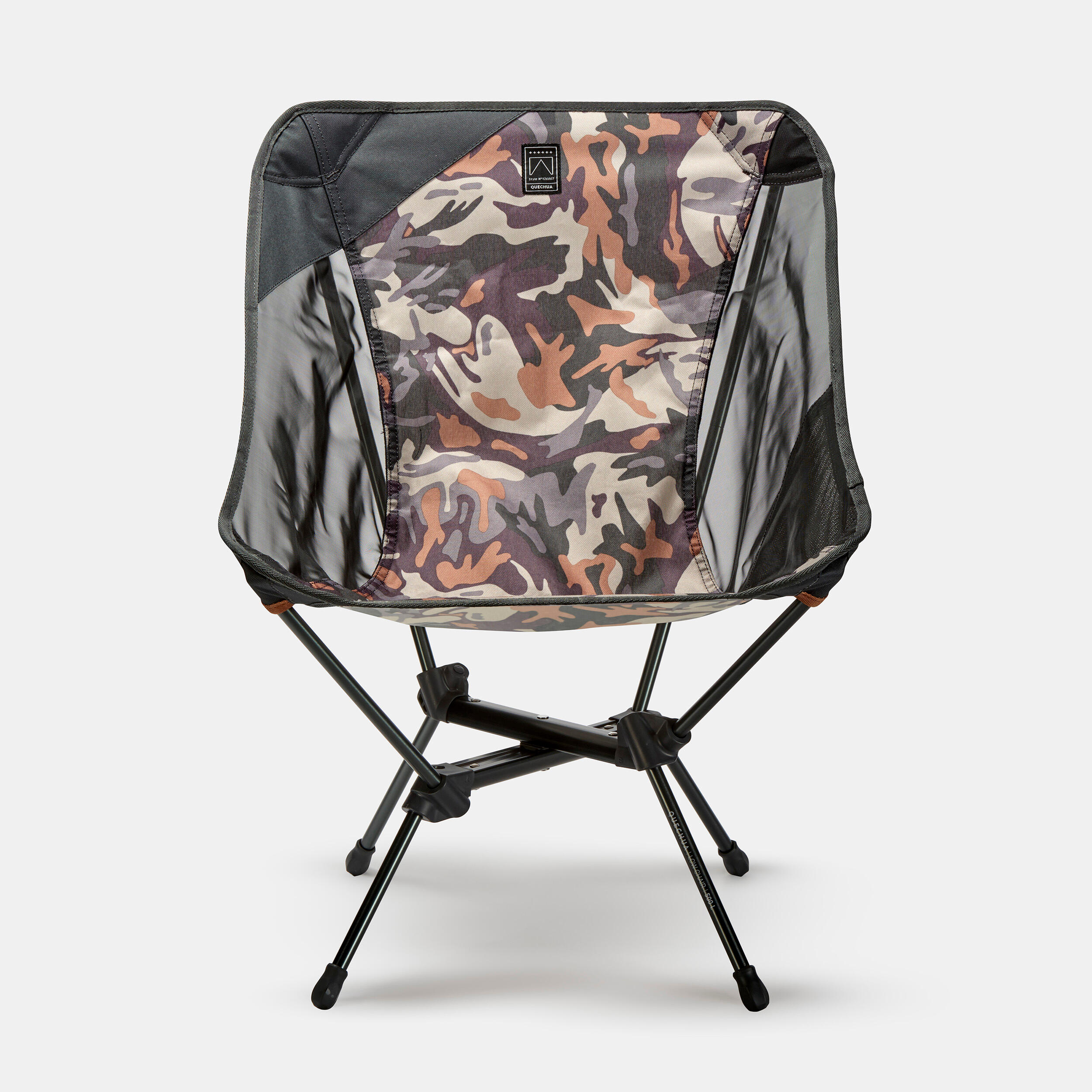Low Folding Camping Chair, MH 500 Camo - QUECHUA