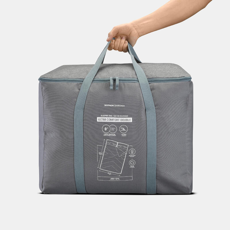 Sac de dormit de camping 0°C bumbac 2 persoane, Utim confort