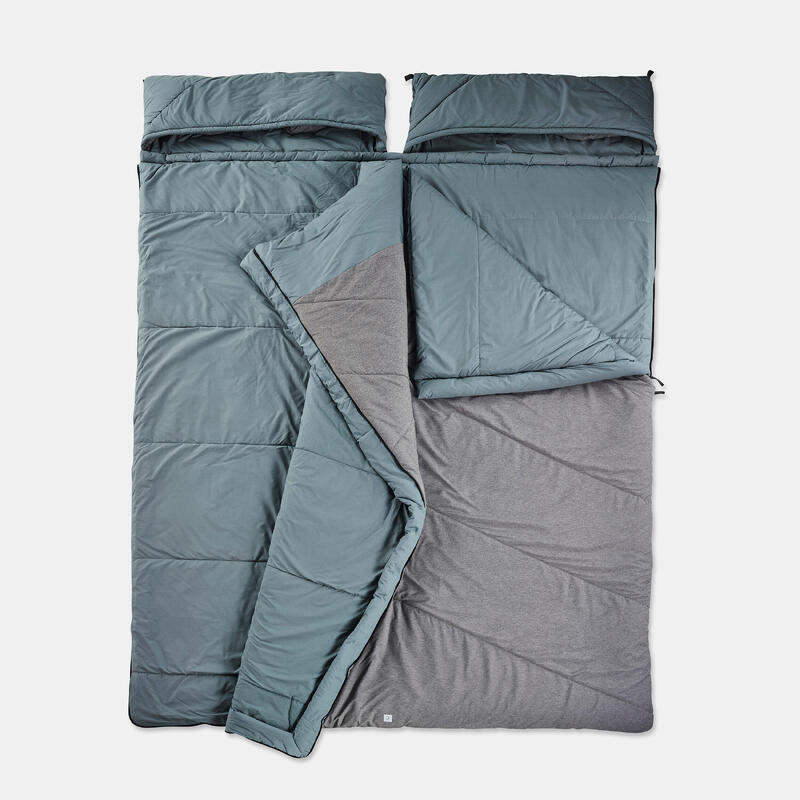 Sac de dormit de camping 0°C bumbac 2 persoane, Utim confort