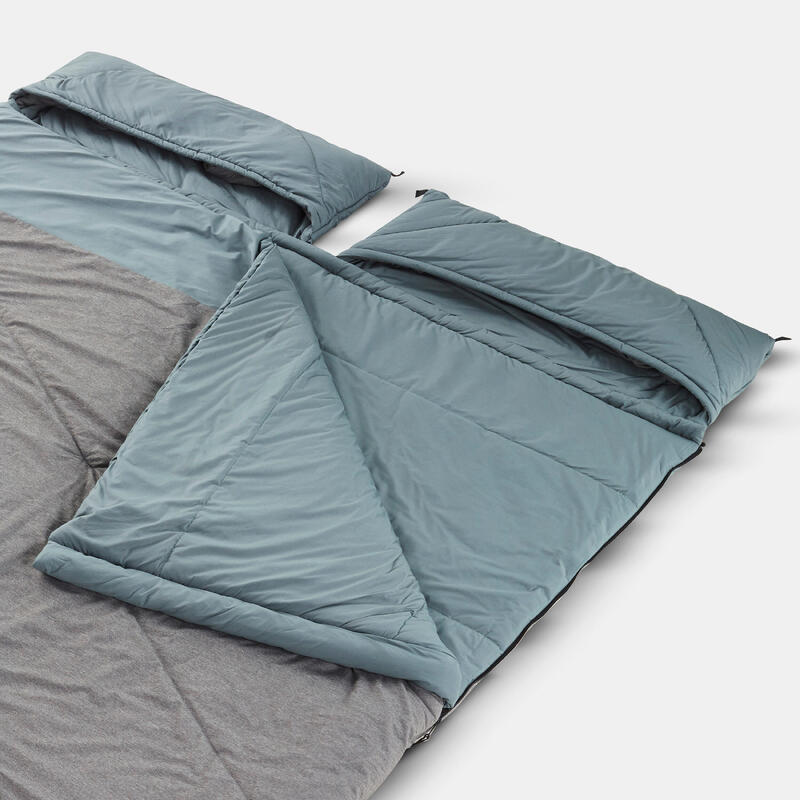 Saco de dormir algodón dos personas para camping Quechua Arpenaz 0º
