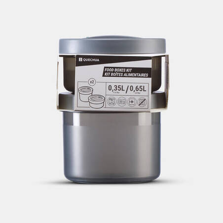 2 airtight food box kit - 0.35 and 0.65 Litre