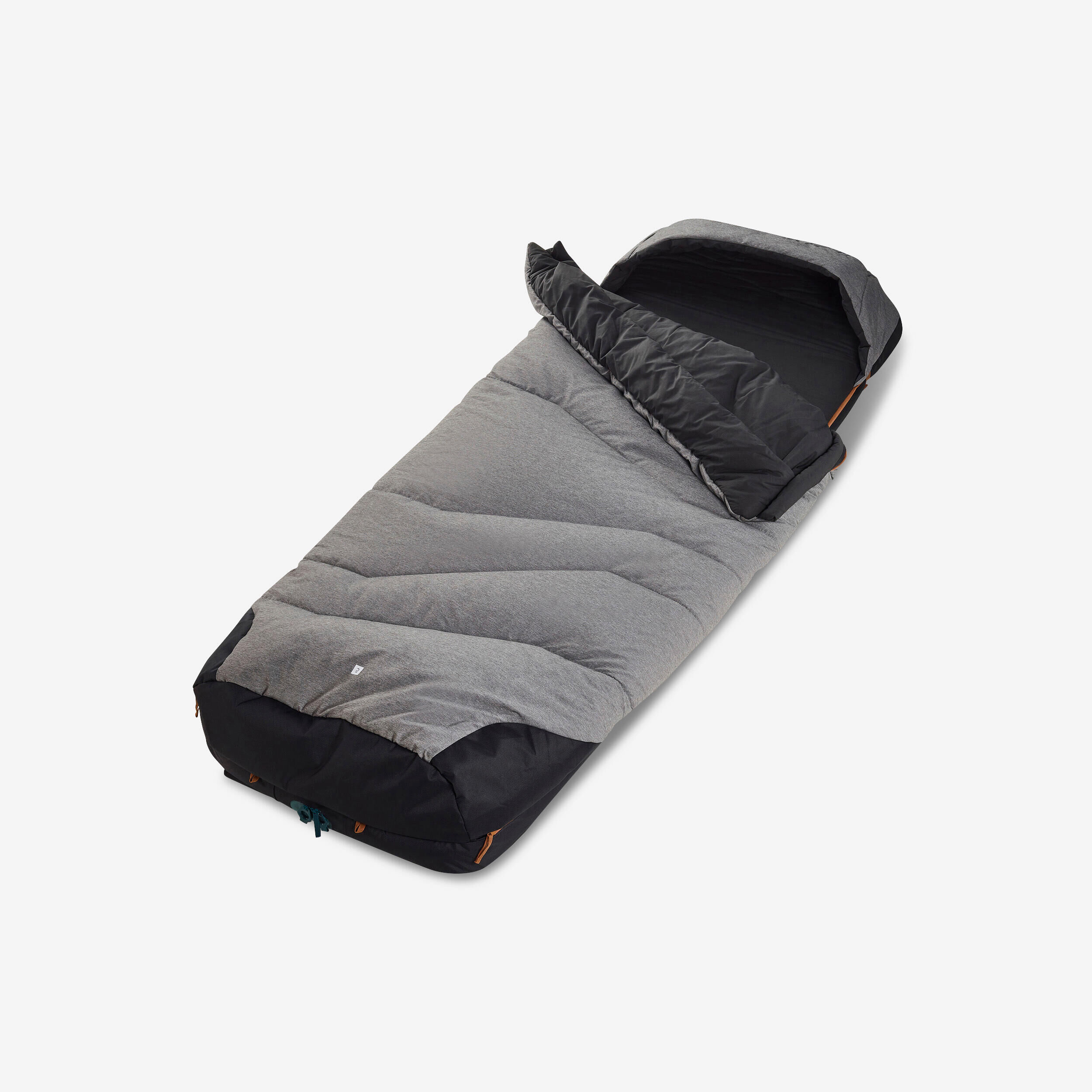 QUECHUA 2-IN-1 COTTON SLEEPING BAG FOR CAMPING - PERFECT SLEEP 5°C COTTON