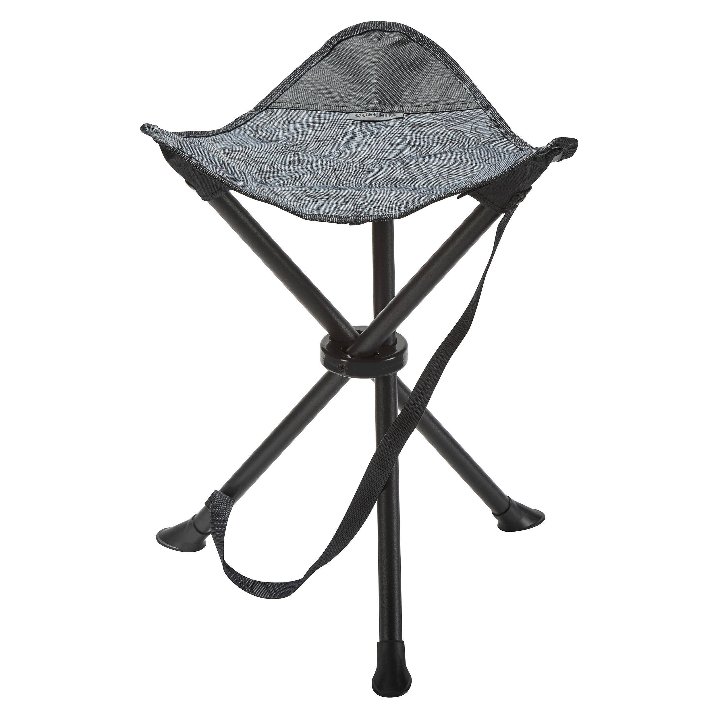 Camping Stool Tripod Foldable Supports up to 110 Kg - Grey -  2