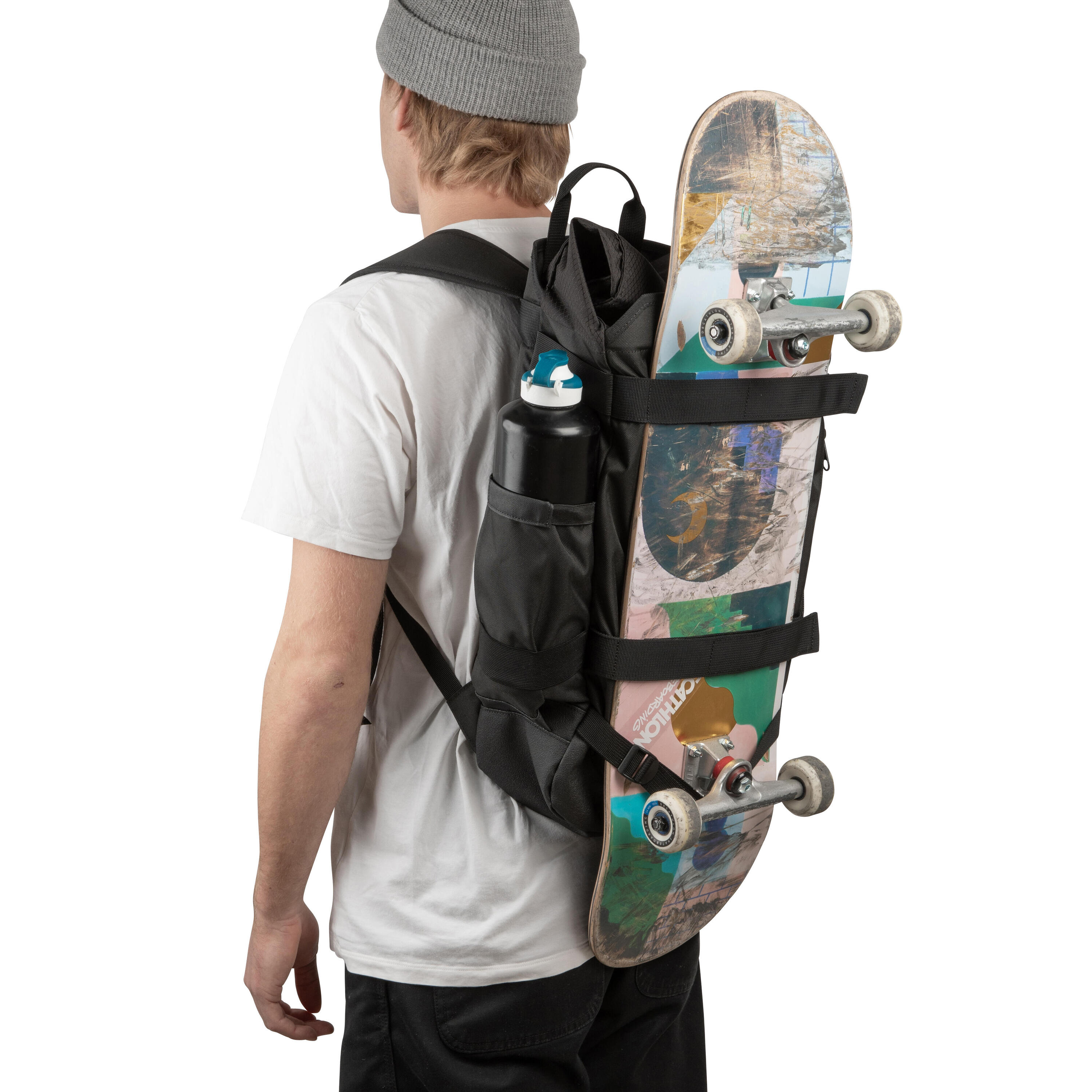 Rolltop Skateboard Backpack with Built-In Skateboard Tool BP500 2/15