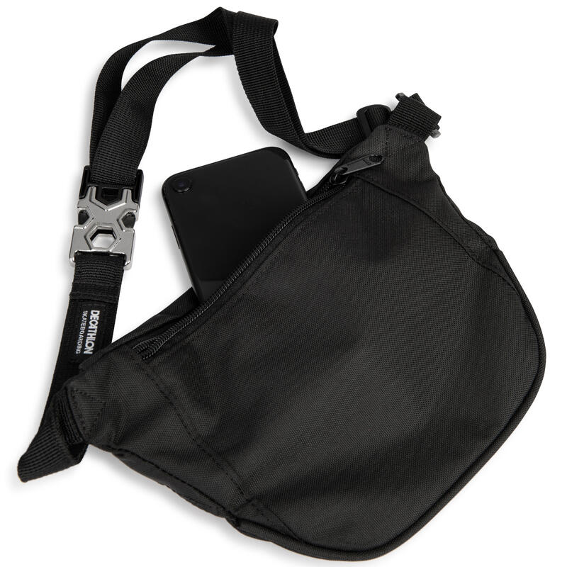 Bolsa de Cintura Skate WB500 Preto com Ferramenta Integrada para Skate