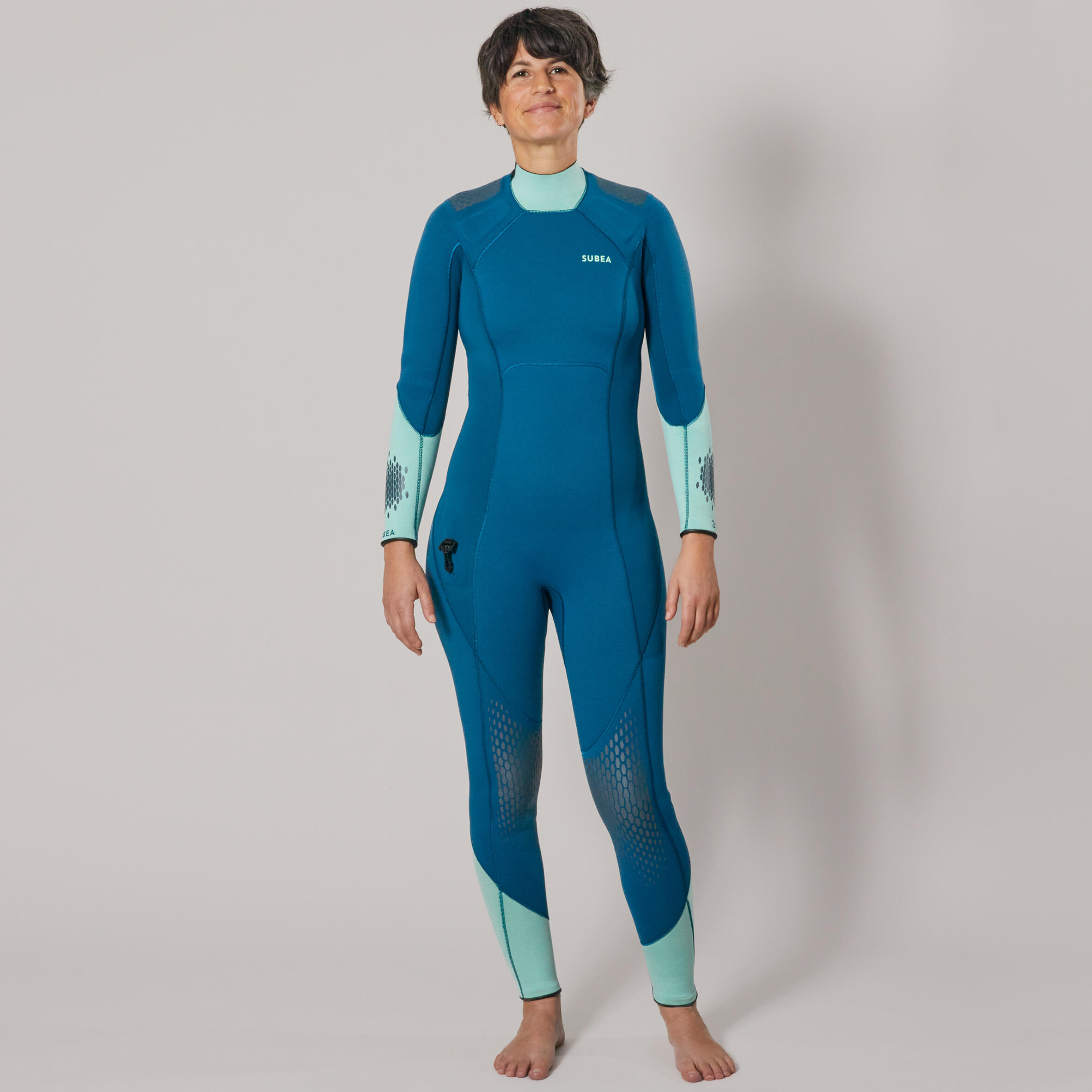 Women's diving wetsuit 3 mm neoprene SCD 900 blue SUBEA