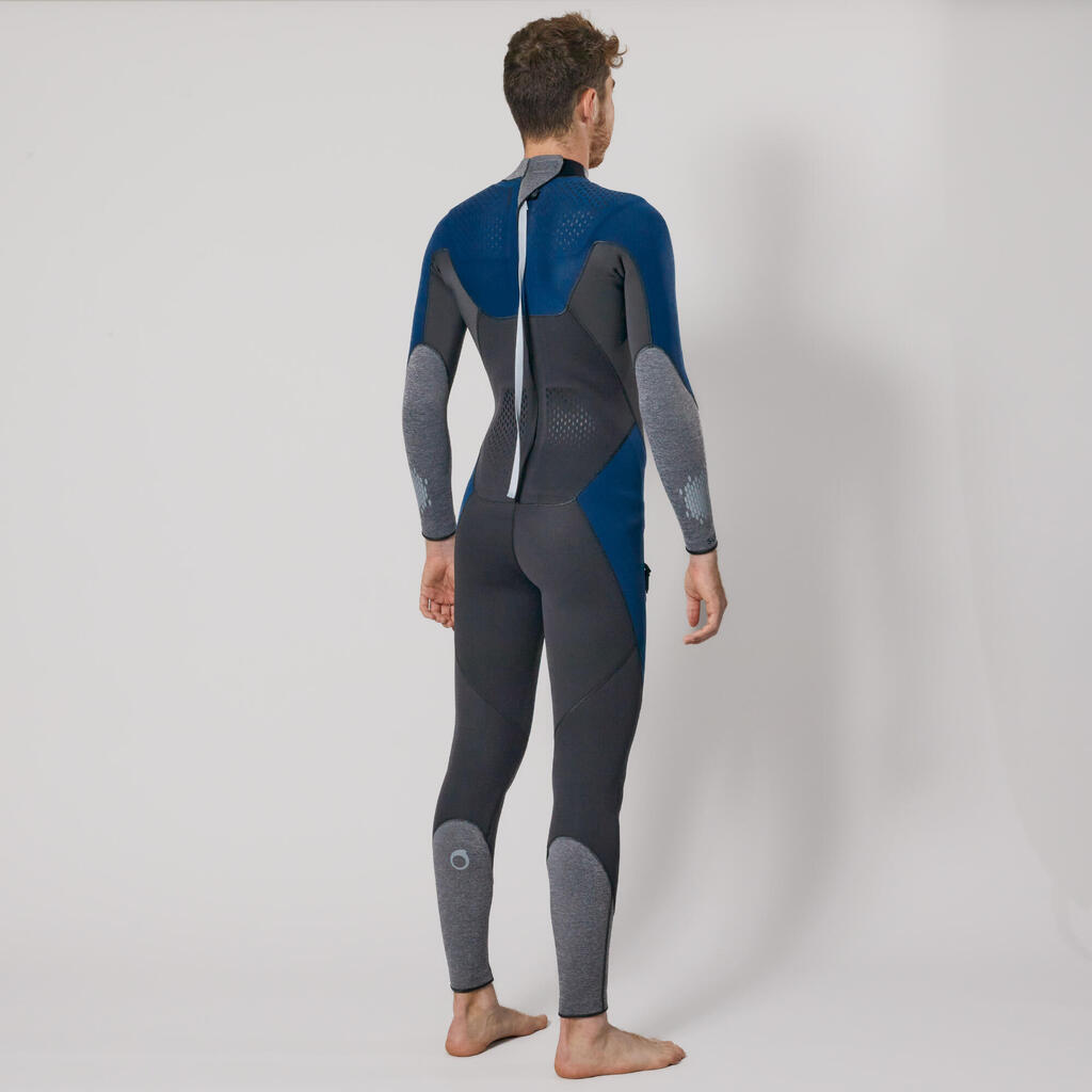 Vīriešu neoprēna niršanas hidrotērps “SCD 900”, 3 mm, zils, pelēks