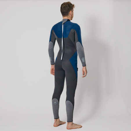 Men's diving wetsuit 3 mm neoprene SCD 900 blue and grey