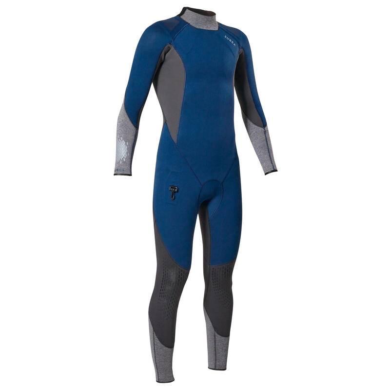Men's diving wetsuit 3 mm neoprene SCD 900 blue and grey Decathlon
