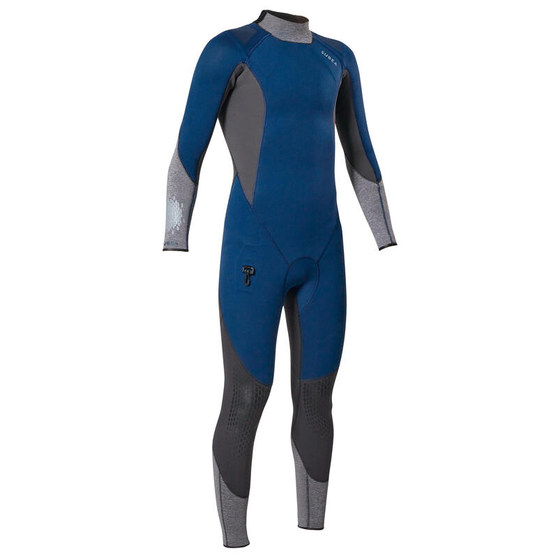 Men's diving wetsuit 3 mm neoprene SCD 900 blue and grey