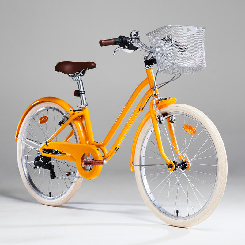Kinderfahrrad City Bike 24 Zoll Elops 500 gelb