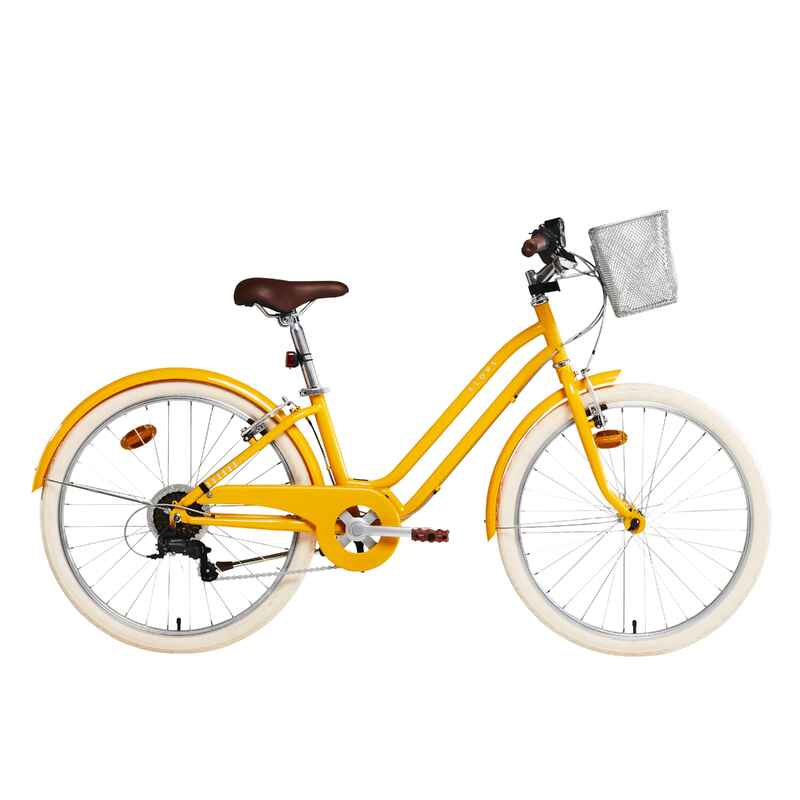 Kinderfahrrad City Bike 24 Zoll Elops 500 gelb Medien 1