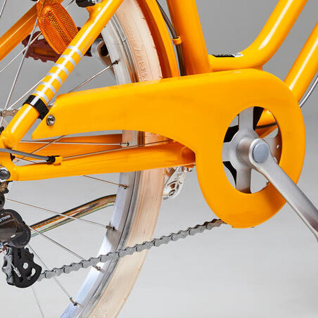 Žuti dečji gradski bicikl ELOPS 500 (od 9 do 12 godina, 24 inča)