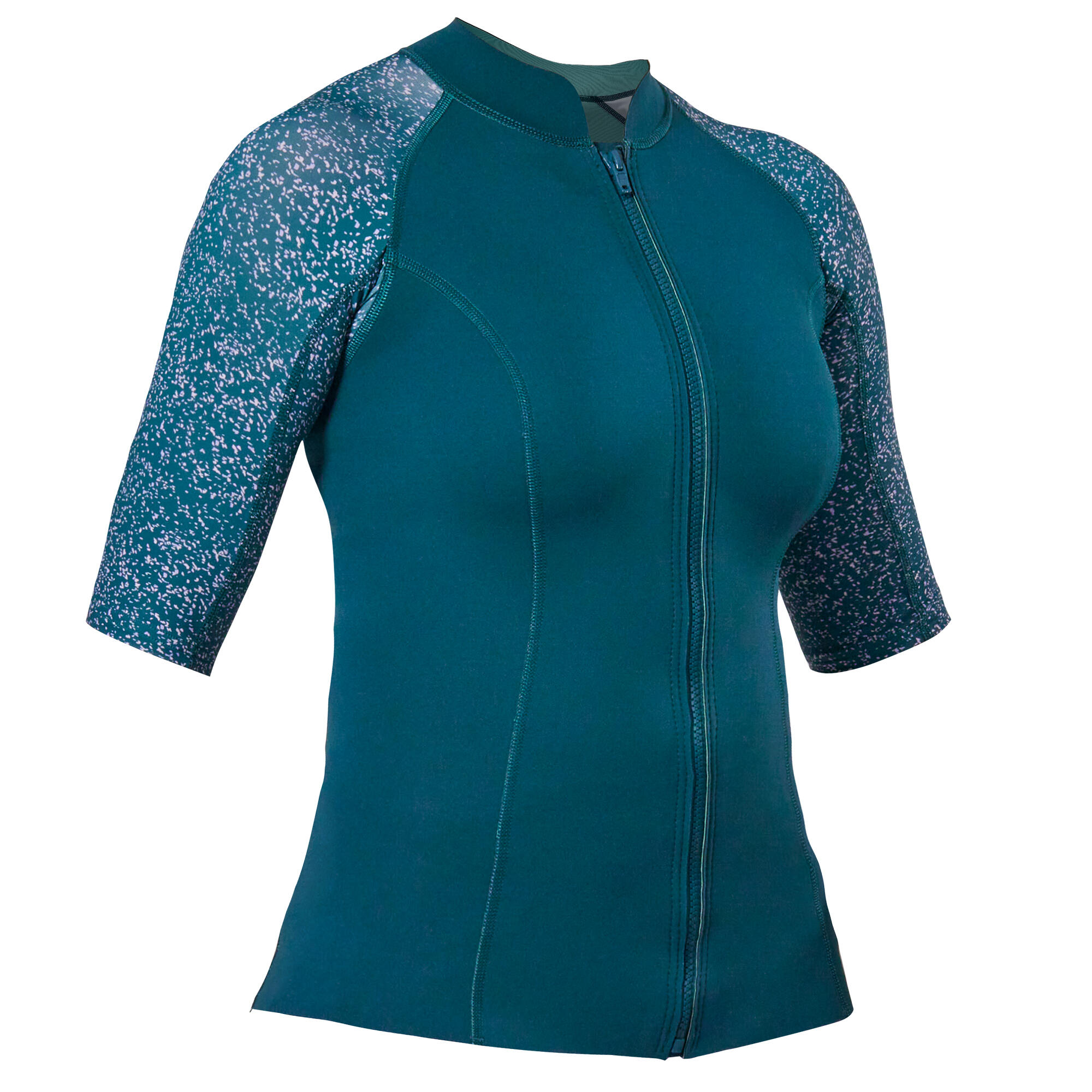 Top da donna in neoprene da 1,5 mm con protezione UV a manica corta - Navy