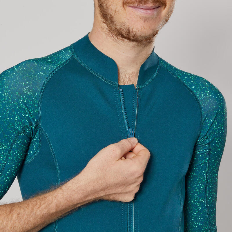 Erkek Slim Fit Kısa Kollu UV Korumalı Tişört - Lacivert - Desenli - 500